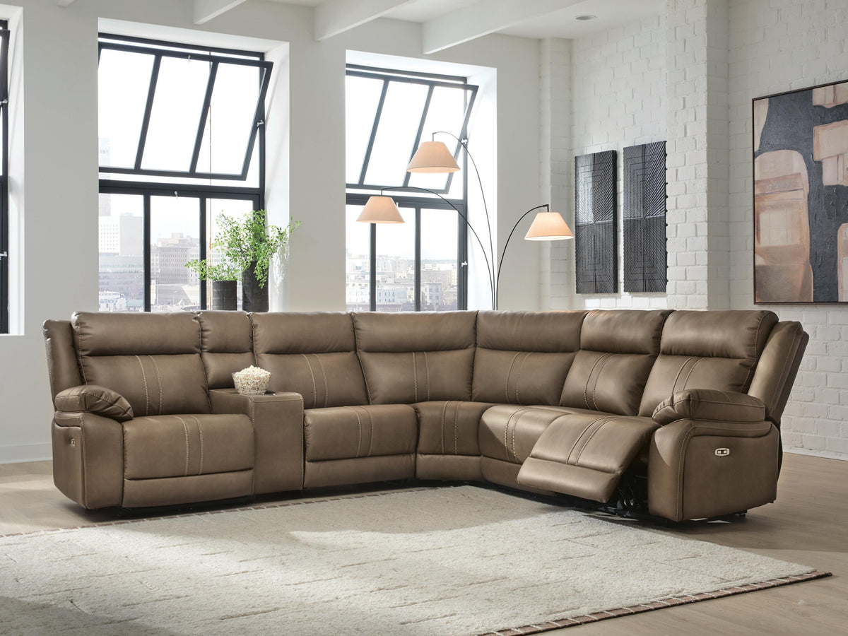Hoover Furniture Outlet - Ashley Furniture - Max-Momentum 6-Piece Power Reclining Sectional with Audio Console - 6-Piece Power Reclining Sectional with Audio Console - PC82305S9