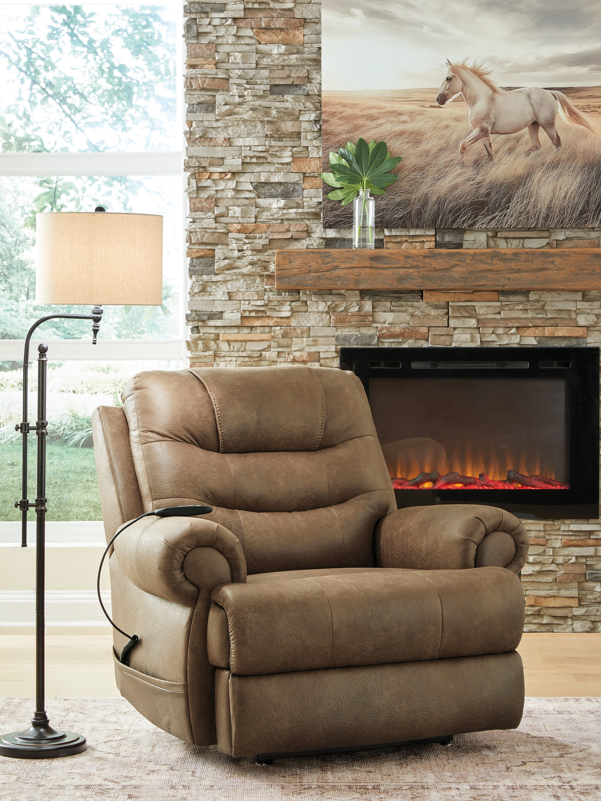 Hoover Furniture Outlet - Ashley Furniture - Revived and Restored Power Lift Recliner - Power Lift Recliner - PC8240712