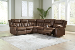 Hoover Furniture Outlet - Ashley Furniture - Trail Boys 2-Piece Reclining Sectional - 2-Piece Reclining Sectional / Walnut - 82703S1