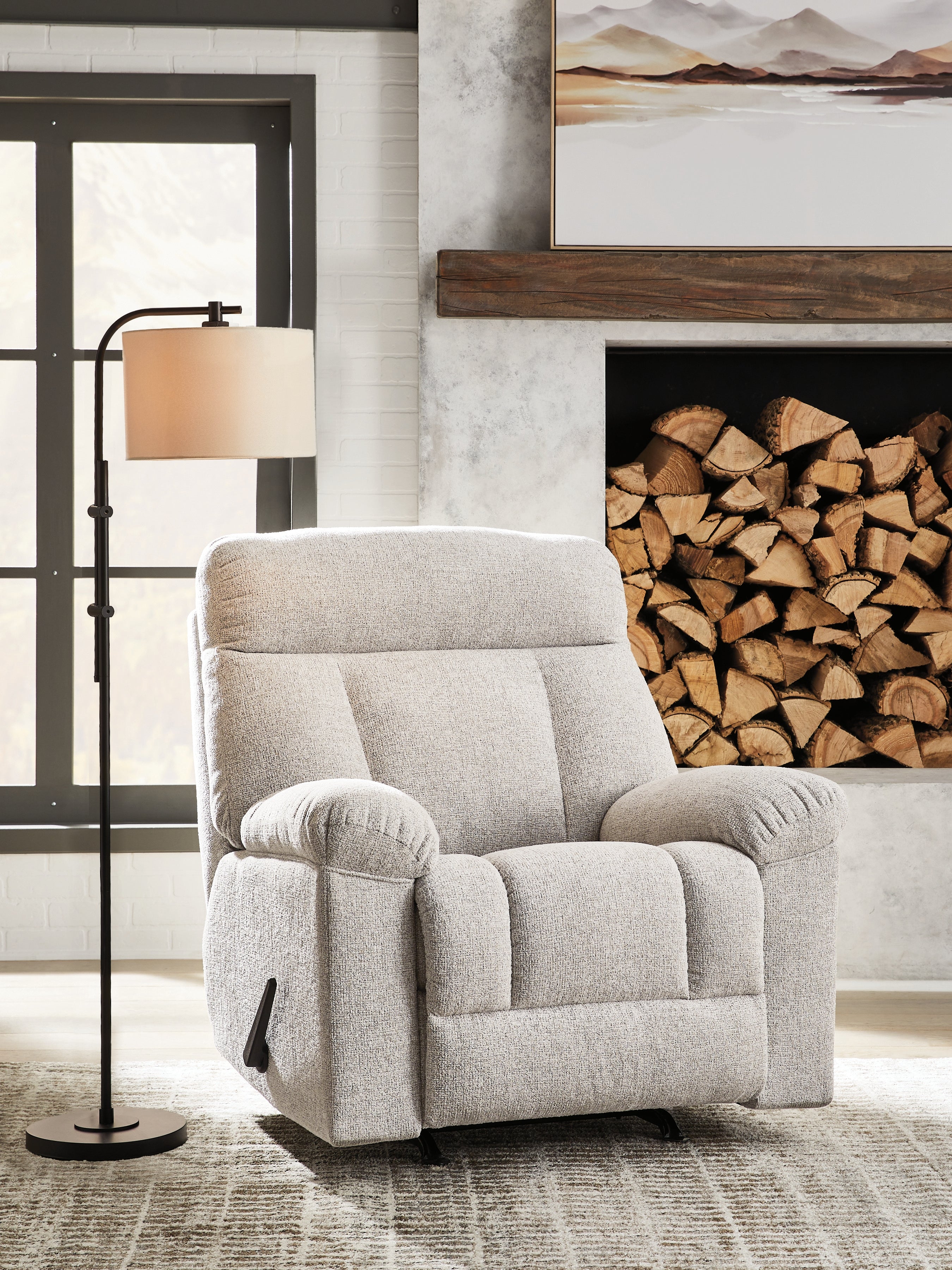 Hoover Furniture Outlet - Ashley Furniture - Hoyne Park Recliner - Rocker Recliner / Cobble Stone - PC8281525