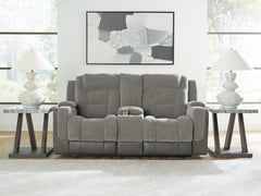 Hoover Furniture Outlet - Ashley Furniture - Mixed Motion Power Reclining Loveseat with Console - PWR REC Loveseat/CON/ADJ HDRST - PC8350518