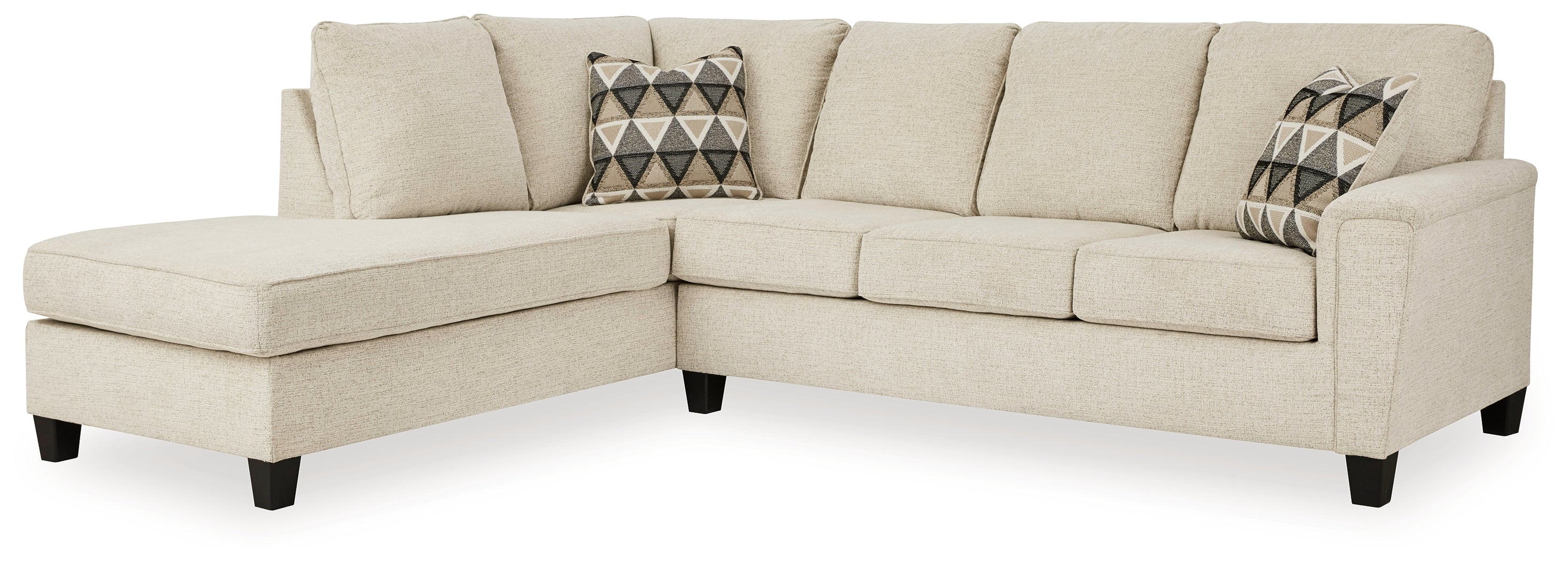 Hoover Furniture Outlet - Ashley Furniture - Abinger 2-Piece Sleeper Sectional with Chaise - RAF 2-Piece Sleeper Sectional with Chaise / Natural - 83904S3