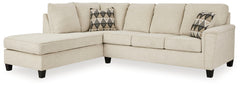 Hoover Furniture Outlet - Ashley Furniture - Abinger 2-Piece Sleeper Sectional with Chaise - RAF 2-Piece Sleeper Sectional with Chaise / Natural - 83904S3
