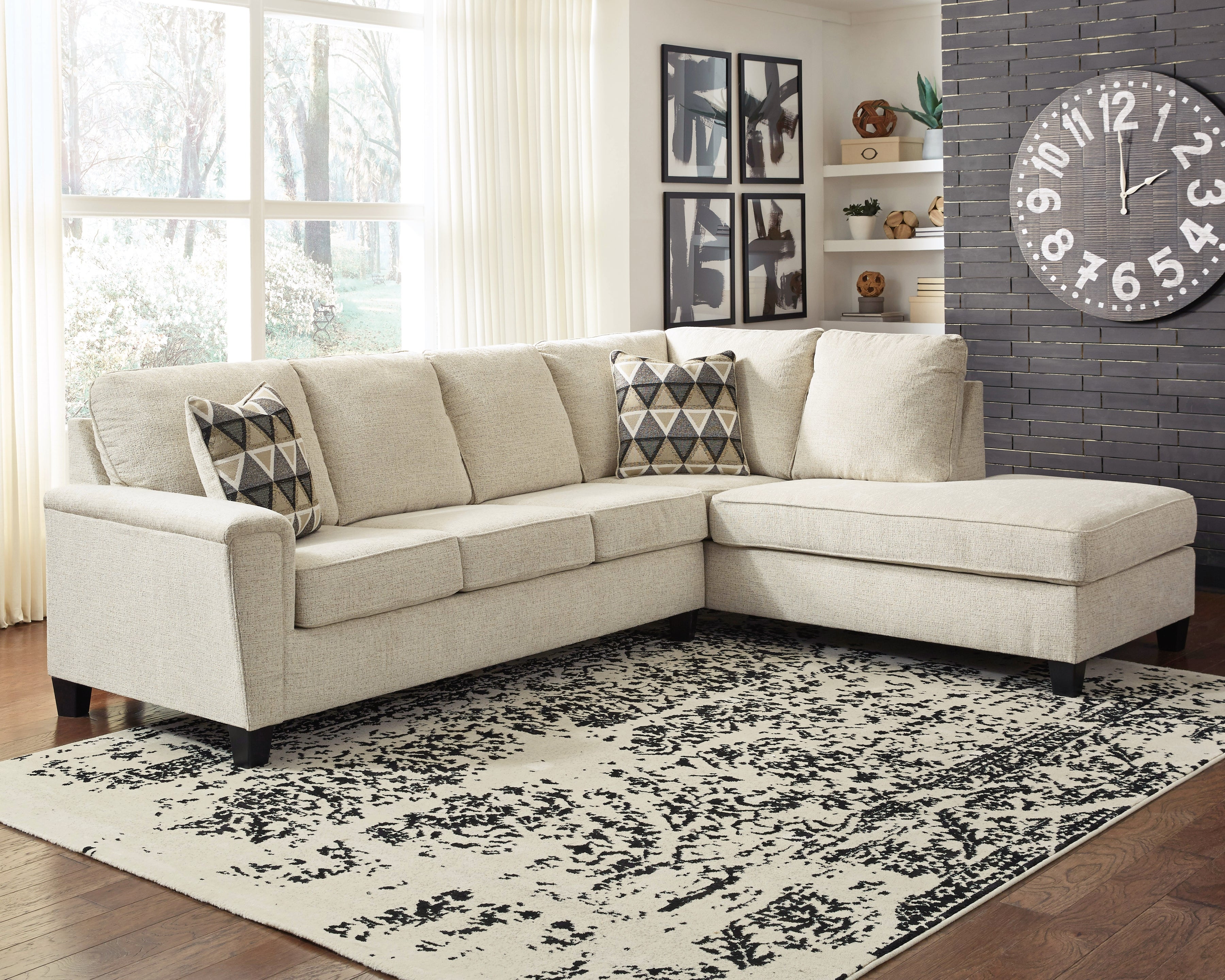 Hoover Furniture Outlet - Ashley Furniture - Abinger 2-Piece Sectional with Chaise - LAF 2-Piece Sectional with Chaise / Natural - 83904S2