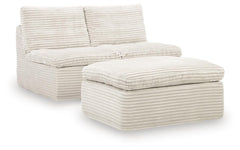 Hoover Furniture Outlet - Ashley Furniture - Fannin Armless Chair with Ottoman - 2 Armless Chairs w/Otto (3/CN) - PC8430431