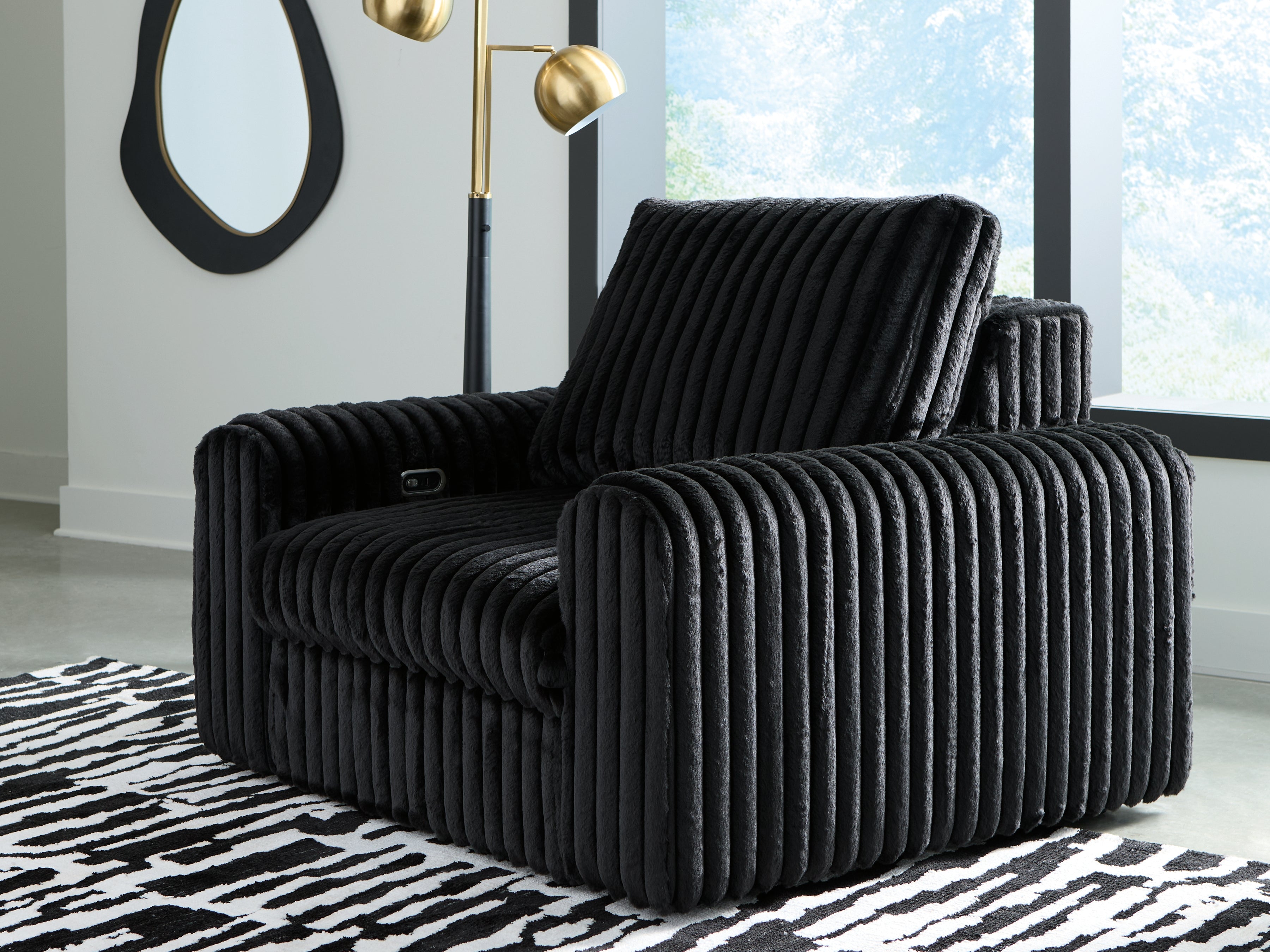 Hoover Furniture Outlet - Ashley Furniture - HamlinBay Power Gliding Chaise - Power Gliding Chaise / Onyx - PC8680315P