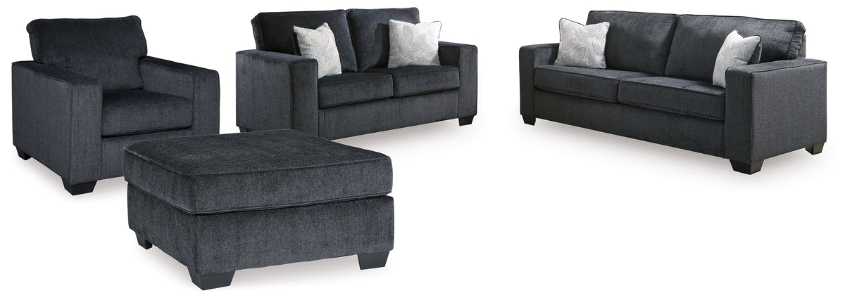 Hoover Furniture Outlet - Ashley Furniture - Altari Queen Sofa Sleeper, Loveseat, Chair and Oversized Ottoman - Queen Sofa Sleeper, Loveseat, Chair and Oversized Ottoman - 87213U12