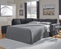 Hoover Furniture Outlet - Ashley Furniture - Altari 2-Piece Sleeper Sectional with Chaise - RAF 2-Piece Sleeper Sectional with Chaise / Slate - 87213S4