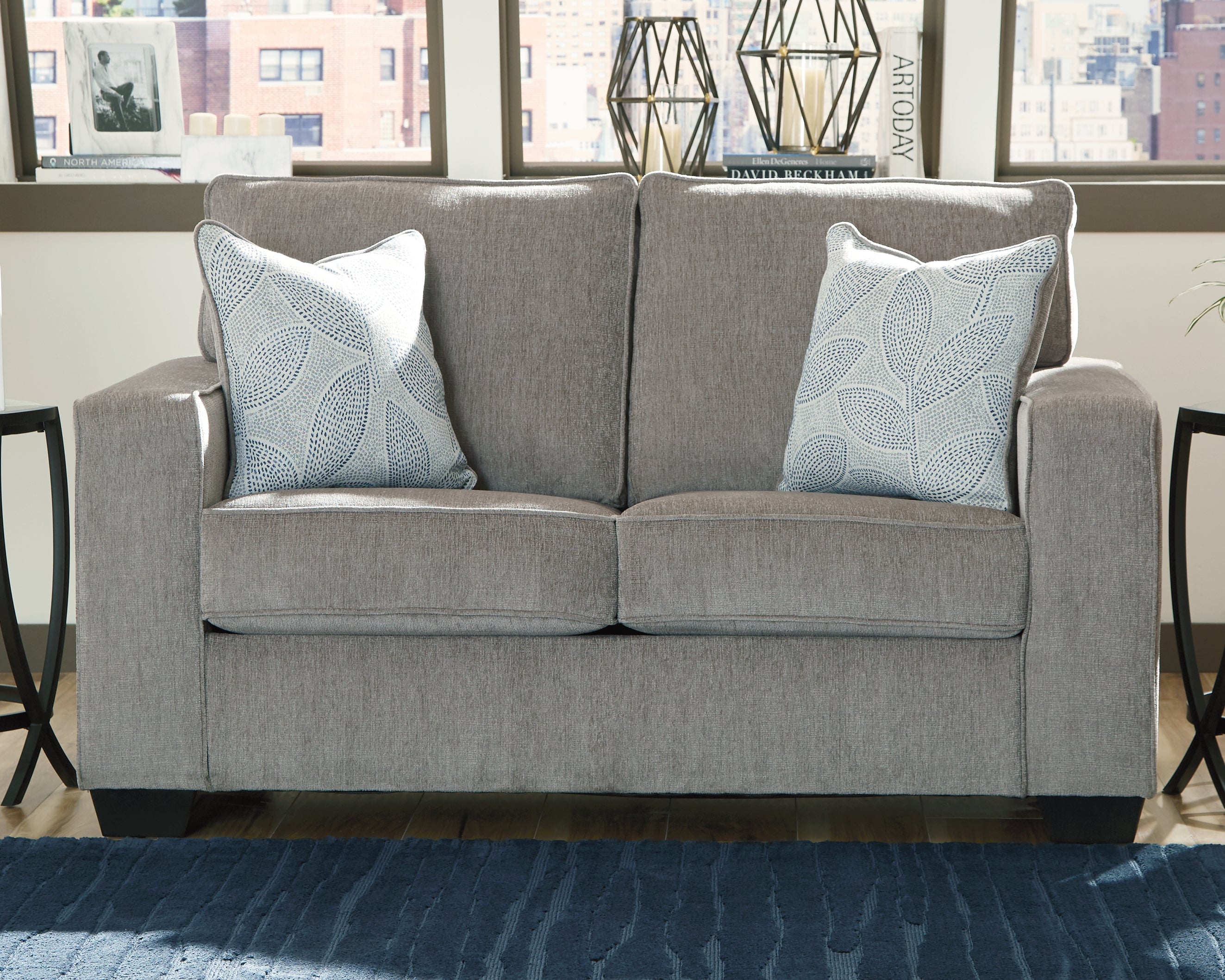 Hoover Furniture Outlet - Ashley Furniture - Altari Loveseat - Loveseat / Alloy - 8721435