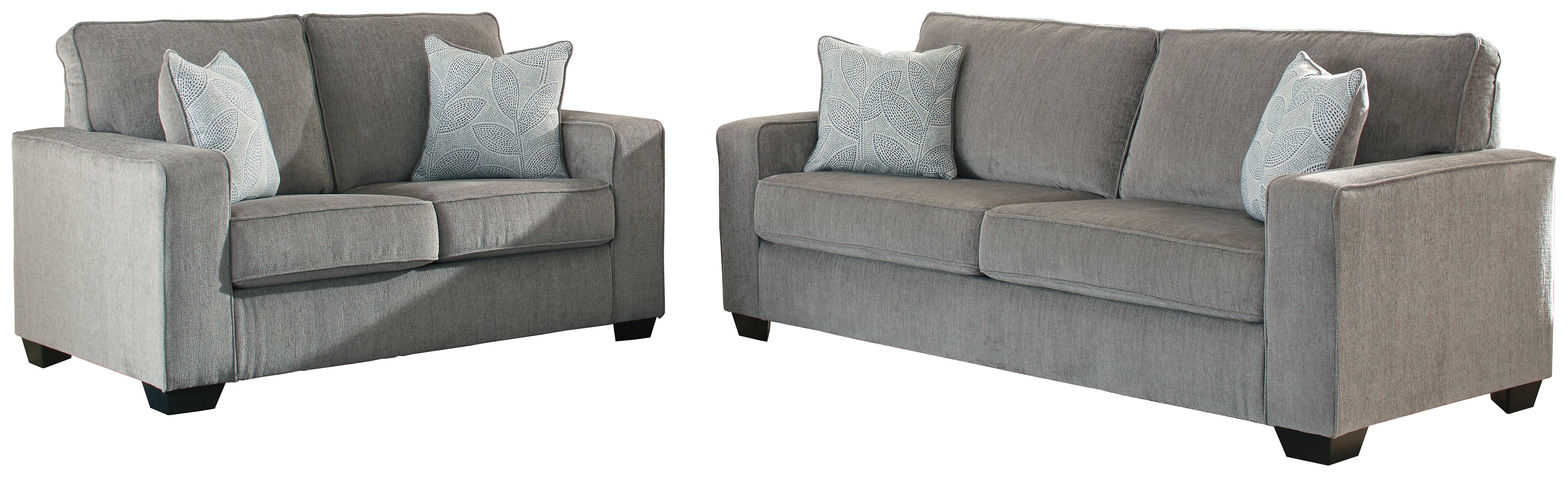 Hoover Furniture Outlet - Ashley Furniture - Altari Sofa and Loveseat - Sofa and Loveseat / Alloy - 87214U1