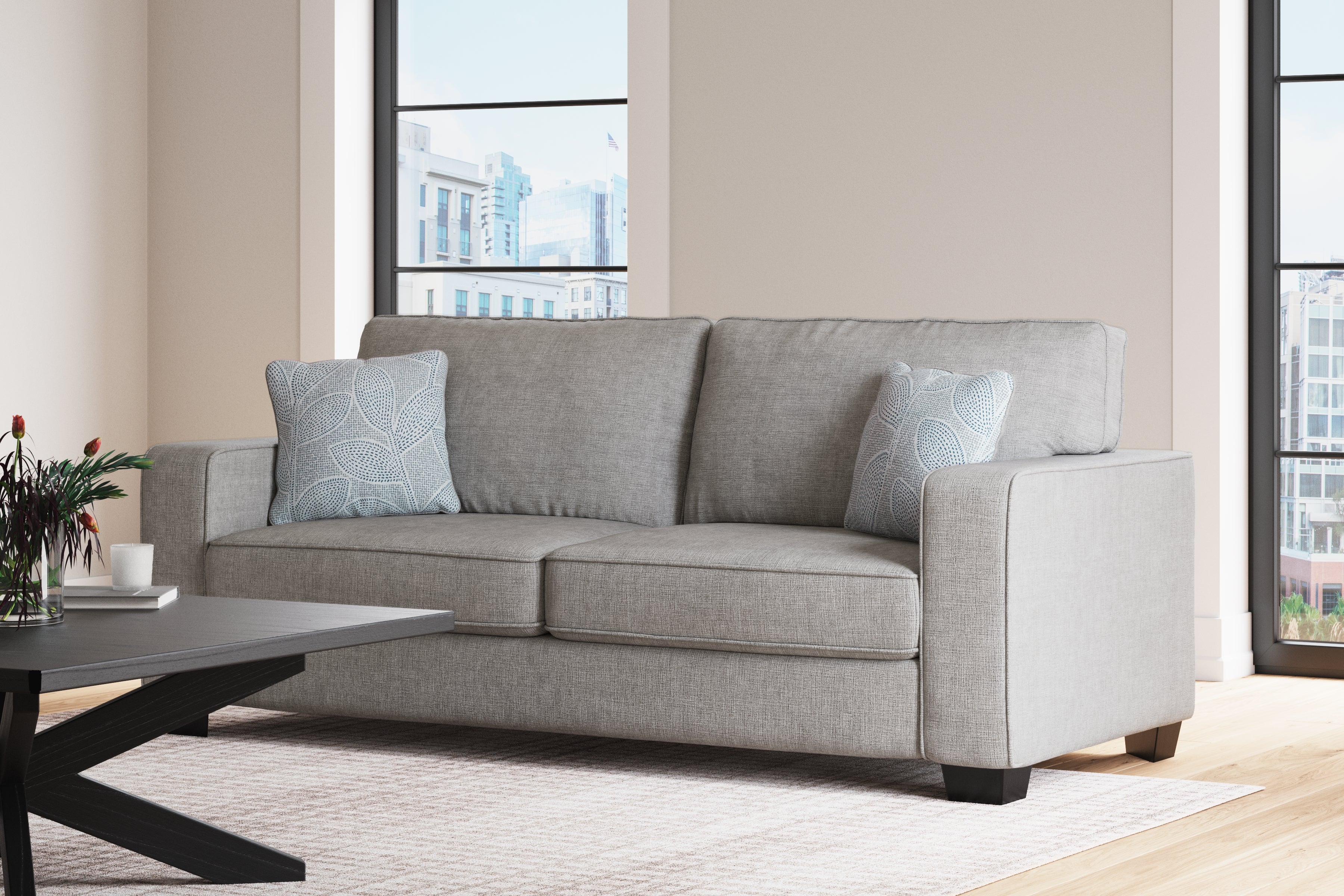 Hoover Furniture Outlet - Ashley Furniture - Altari Sofa - Sofa / Alloy - 8721438