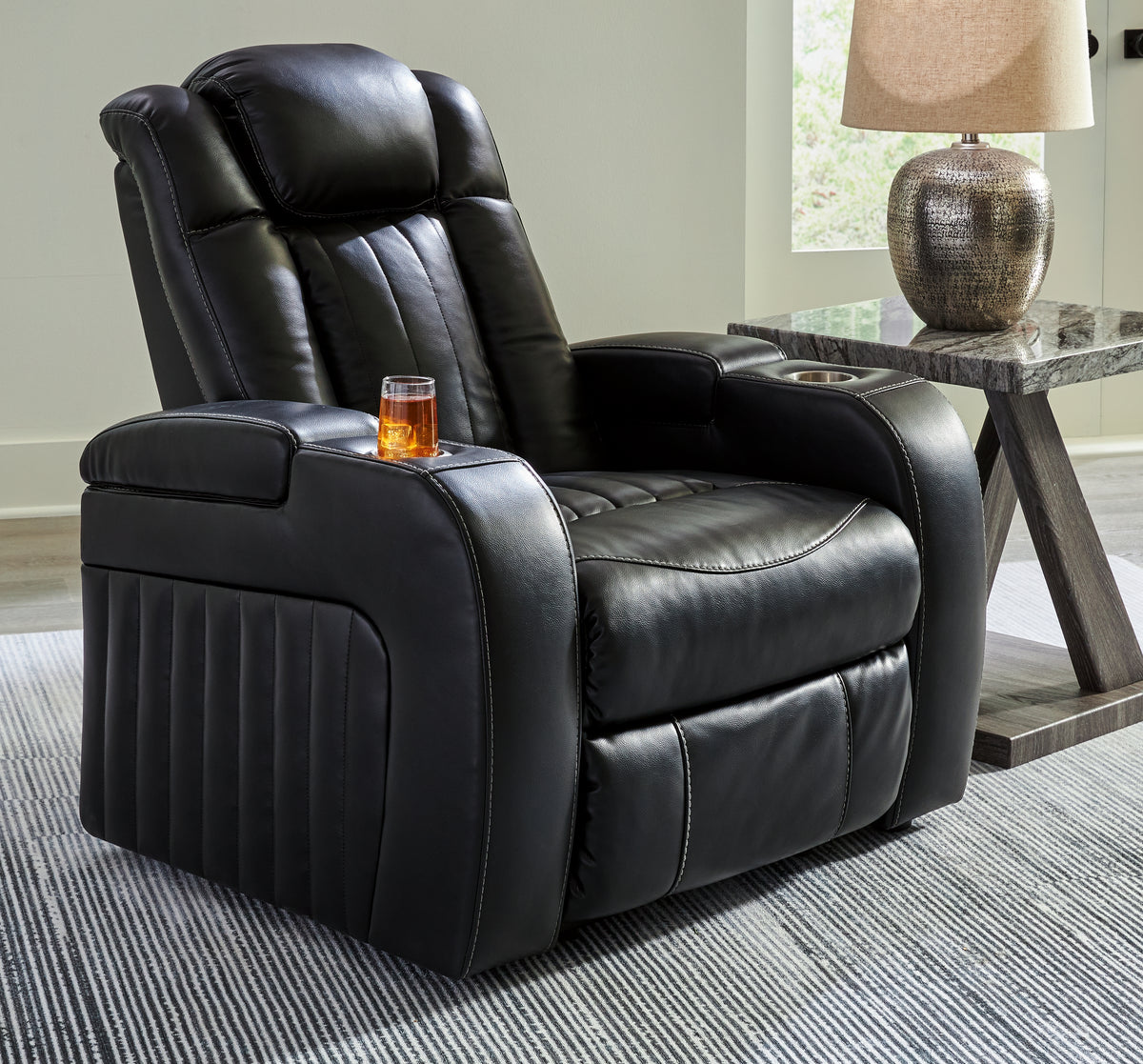 Hoover Furniture Outlet - Ashley Furniture - Caveman Den Power Recliner - PWR Recliner/ADJ Headrest / Midnight - 9070313