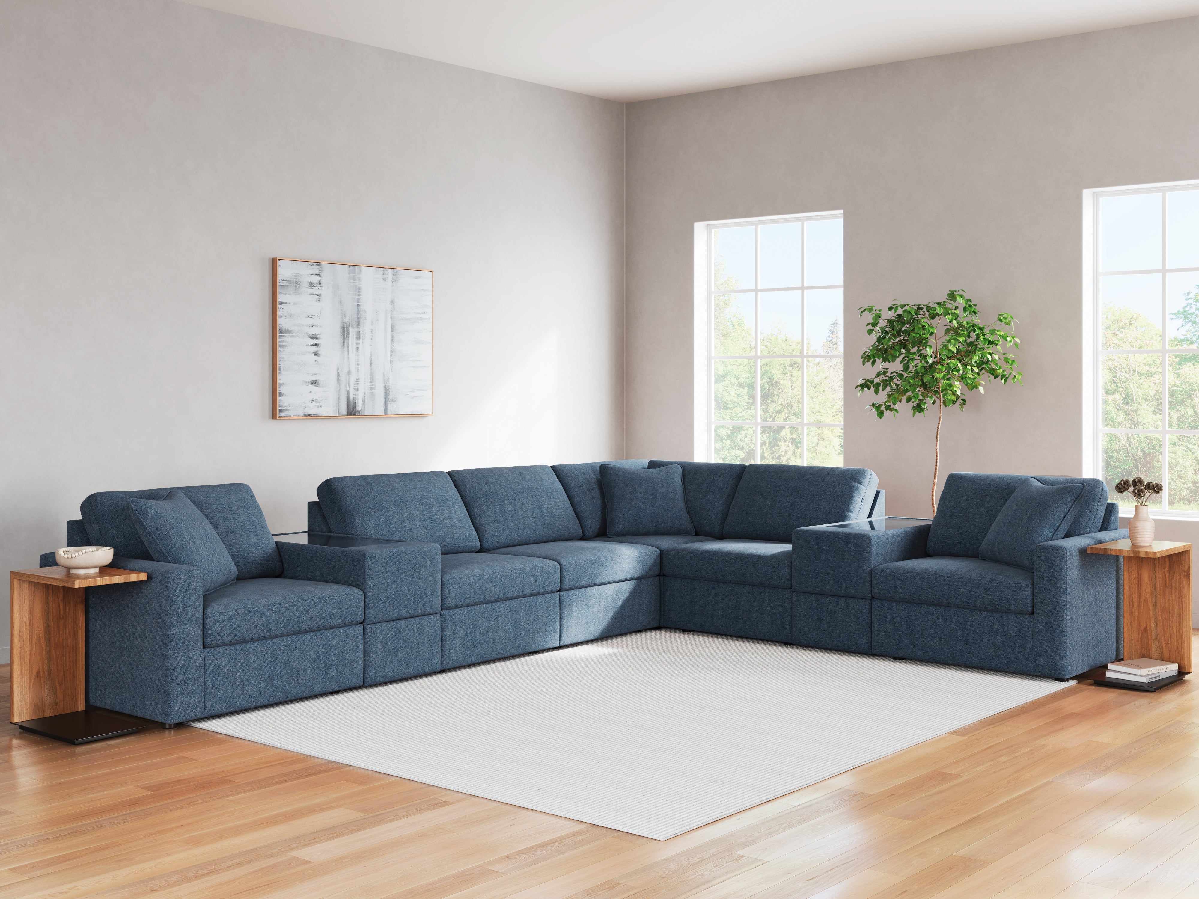 Hoover Furniture Outlet - Ashley Furniture - Modmax 8-Piece Sectional - RAF 8-Piece Sectional / Ink - 92101S11
