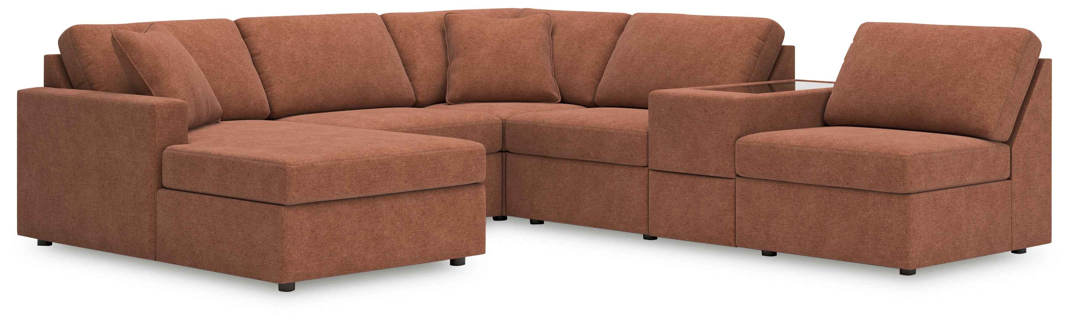 Hoover Furniture Outlet - Ashley Furniture - Modmax 6-Piece Sectional with Chaise - RAF 6-Piece Sectional with Chaise / Spice - 92102S21