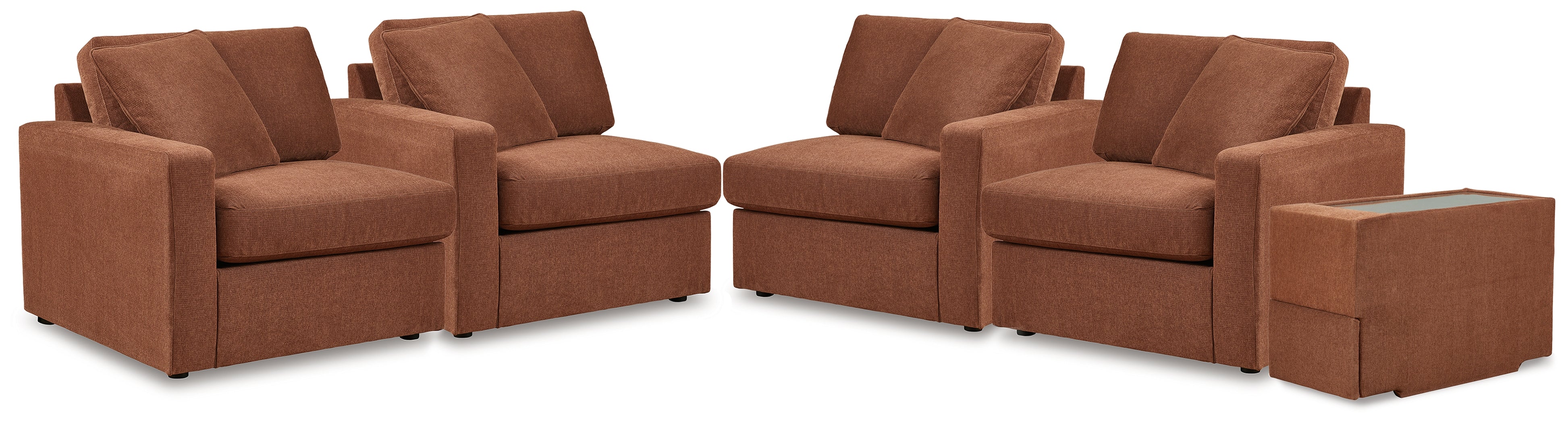 Hoover Furniture Outlet - Ashley Furniture - Modmax 3-Piece Sectional Sofa and 2-Piece Sectional Loveseat - 3-Piece Sectional Sofa and 2-Piece Sectional Loveseat / Spice - 92102U22