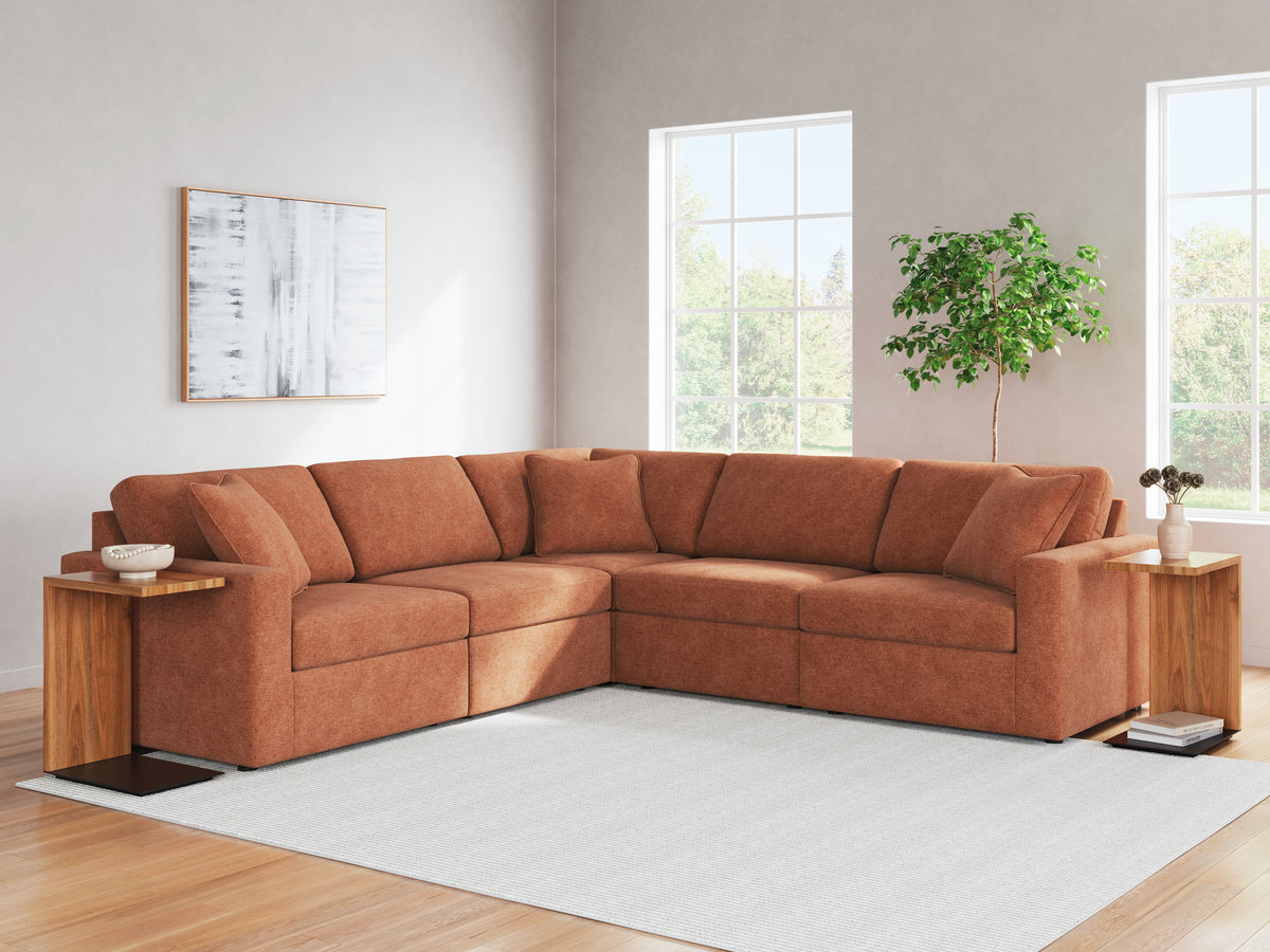 Hoover Furniture Outlet - Ashley Furniture - Modmax 5-Piece Sectional - RAF 5-Piece Sectional / Spice - 92102S6