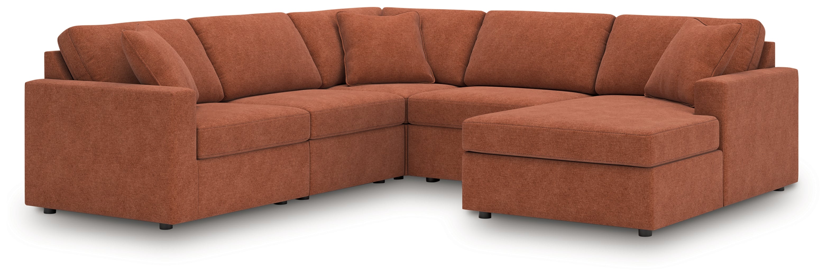 Hoover Furniture Outlet - Ashley Furniture - Modmax 5-Piece Sectional with Chaise - RAF 5-Piece Sectional with Chaise / Spice - 92102S68