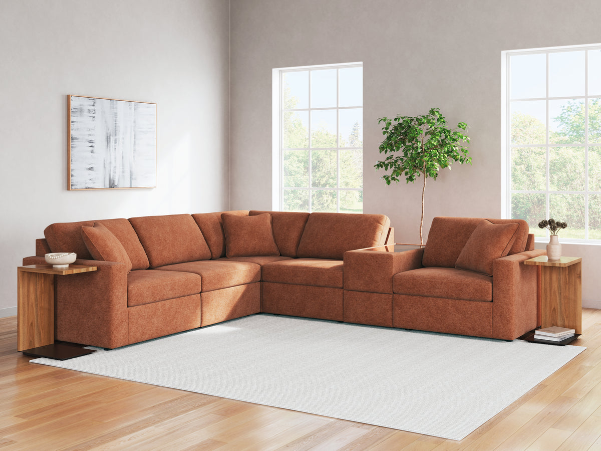 Hoover Furniture Outlet - Ashley Furniture - Modmax 6-Piece Sectional - RAF 6-Piece Sectional / Spice - 92102S7