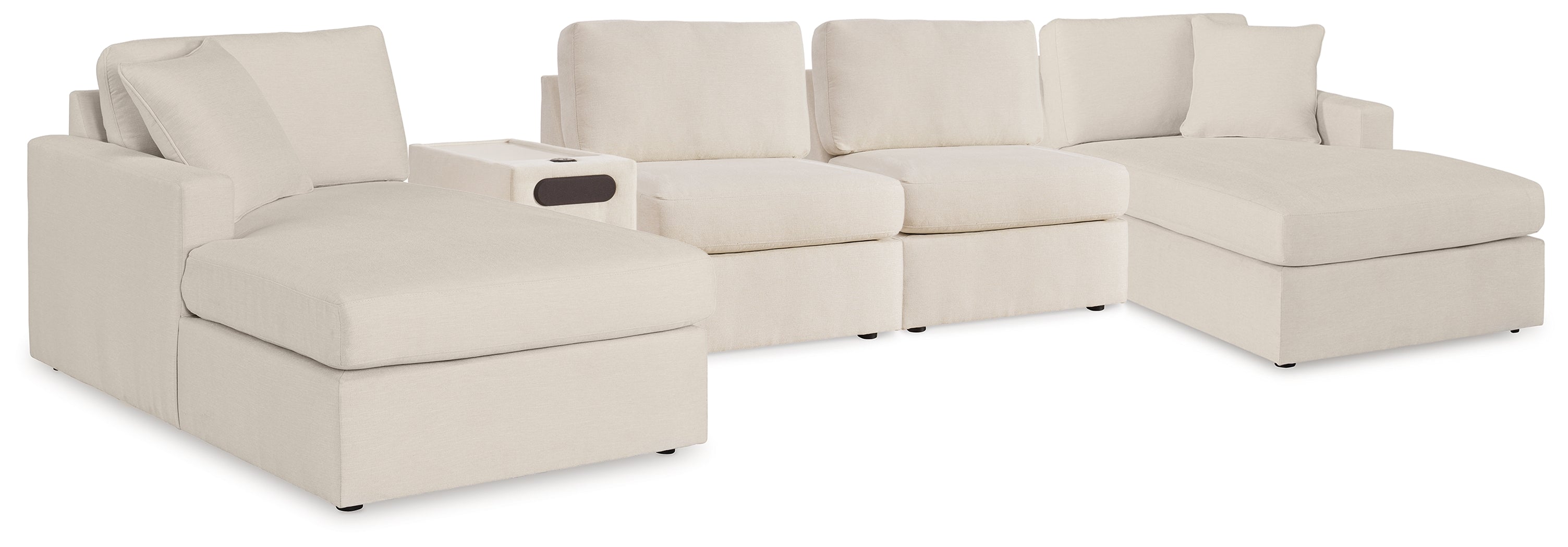 Hoover Furniture Outlet - Ashley Furniture - Modmax 5 Piece Sectional with Audio Console - RAF 5 Piece Sectional with Audio Console / Oyster - 92103S70