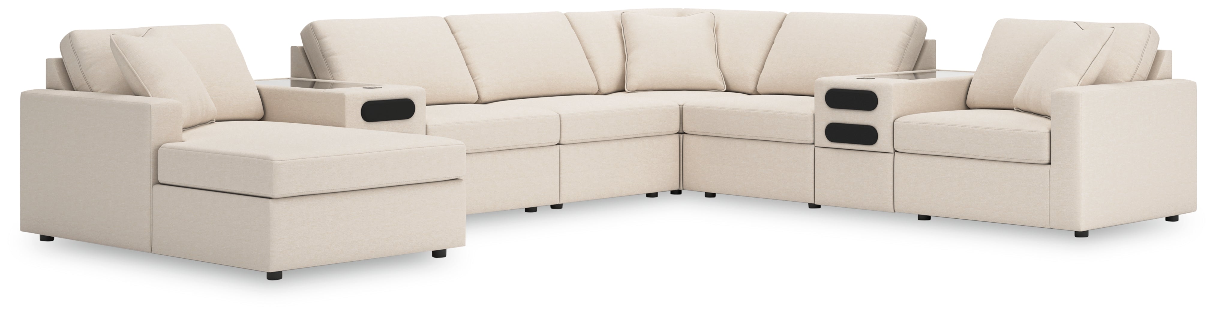 Hoover Furniture Outlet - Ashley Furniture - Modmax 8-Piece Sectional with Audio System and Chaise - RAF 8-Piece Sectional with Audio System and Chaise - 92103S47