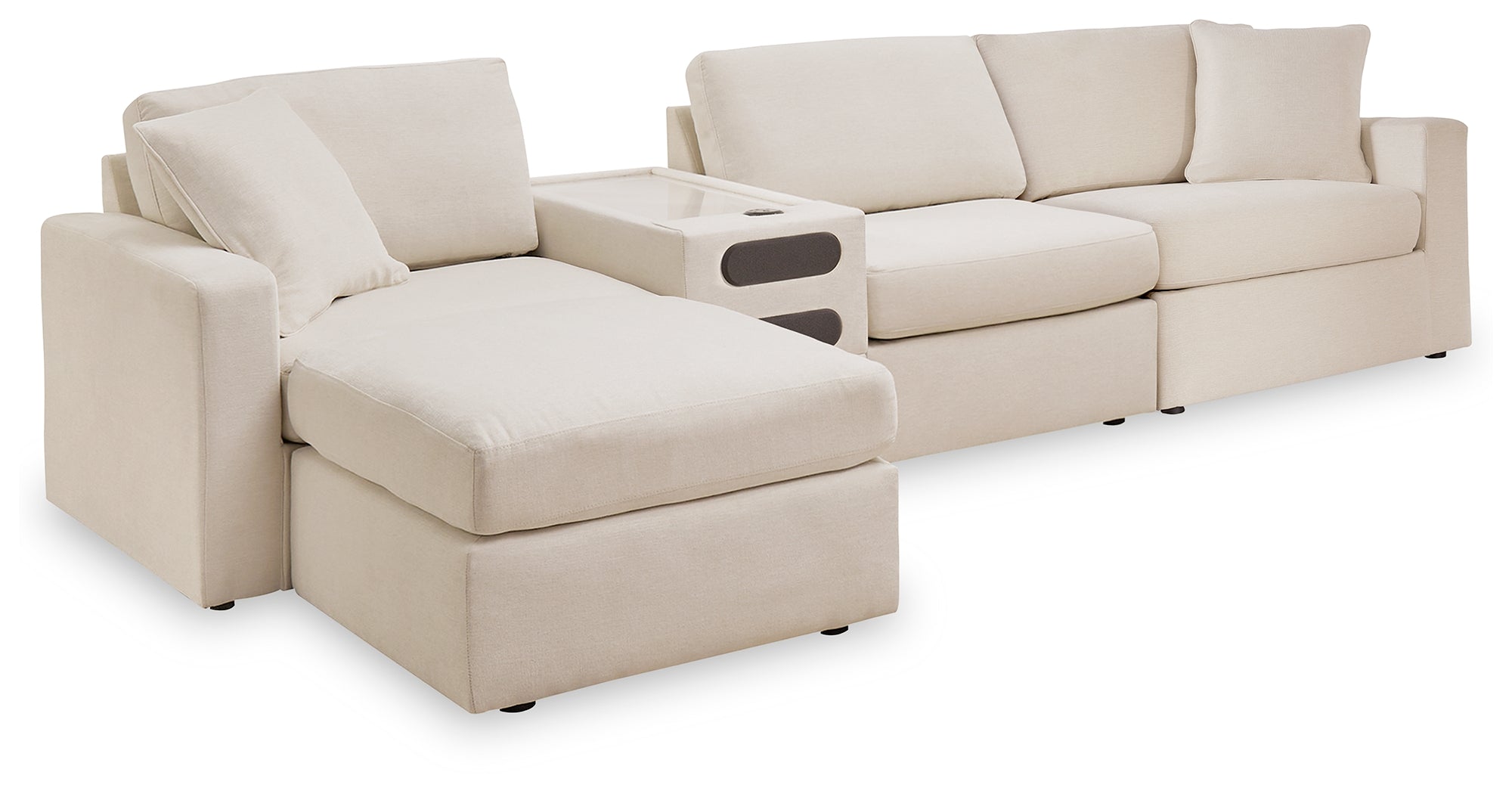 Hoover Furniture Outlet - Ashley Furniture - Modmax 4-Piece Sectional and Ottoman - 4-Piece Sectional and Ottoman / Oyster - 92103U11