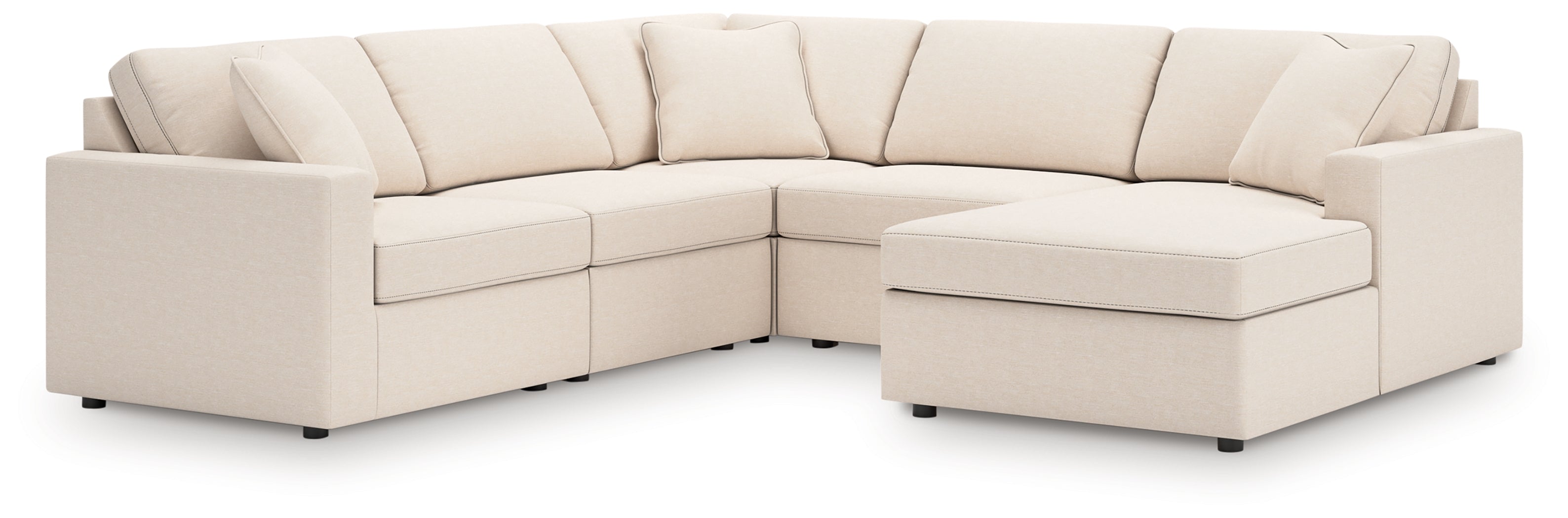 Hoover Furniture Outlet - Ashley Furniture - Modmax 5-Piece Sectional with Chaise - RAF 5-Piece Sectional with Chaise / Oyster - 92103S68