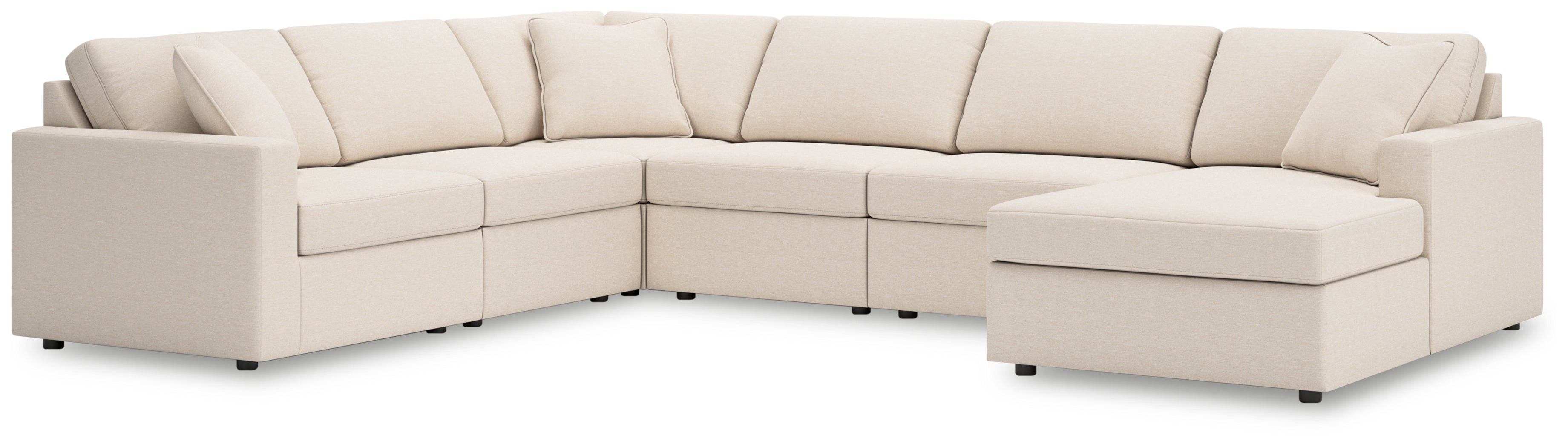 Hoover Furniture Outlet - Ashley Furniture - Modmax 6-Piece Sectional with Chaise - RAF 6-Piece Sectional with Chaise / Oyster - 92103S46