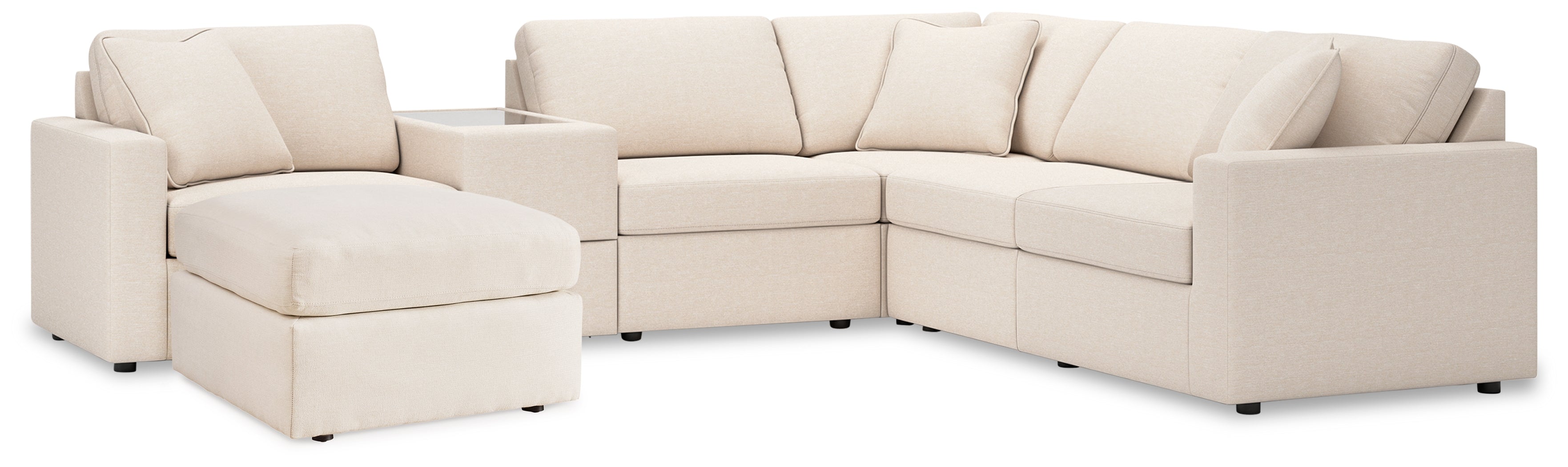 Hoover Furniture Outlet - Ashley Furniture - Modmax 6-Piece Sectional and Ottoman - 6-Piece Sectional and Ottoman / Oyster - 92103U16