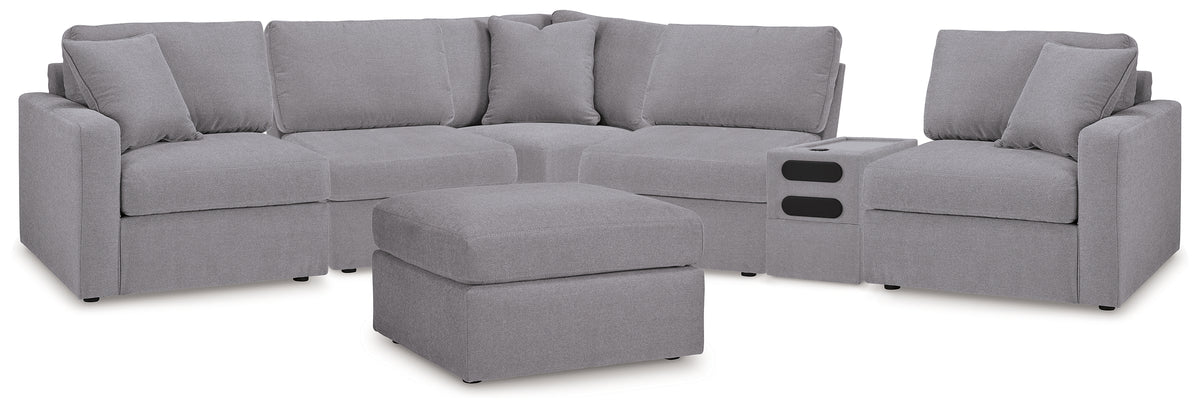 Hoover Furniture Outlet - Ashley Furniture - Modmax 6-Piece Sectional and Oversized Accent Ottoman - 6-Piece Sectional and Oversized Accent Ottoman - 92104U25