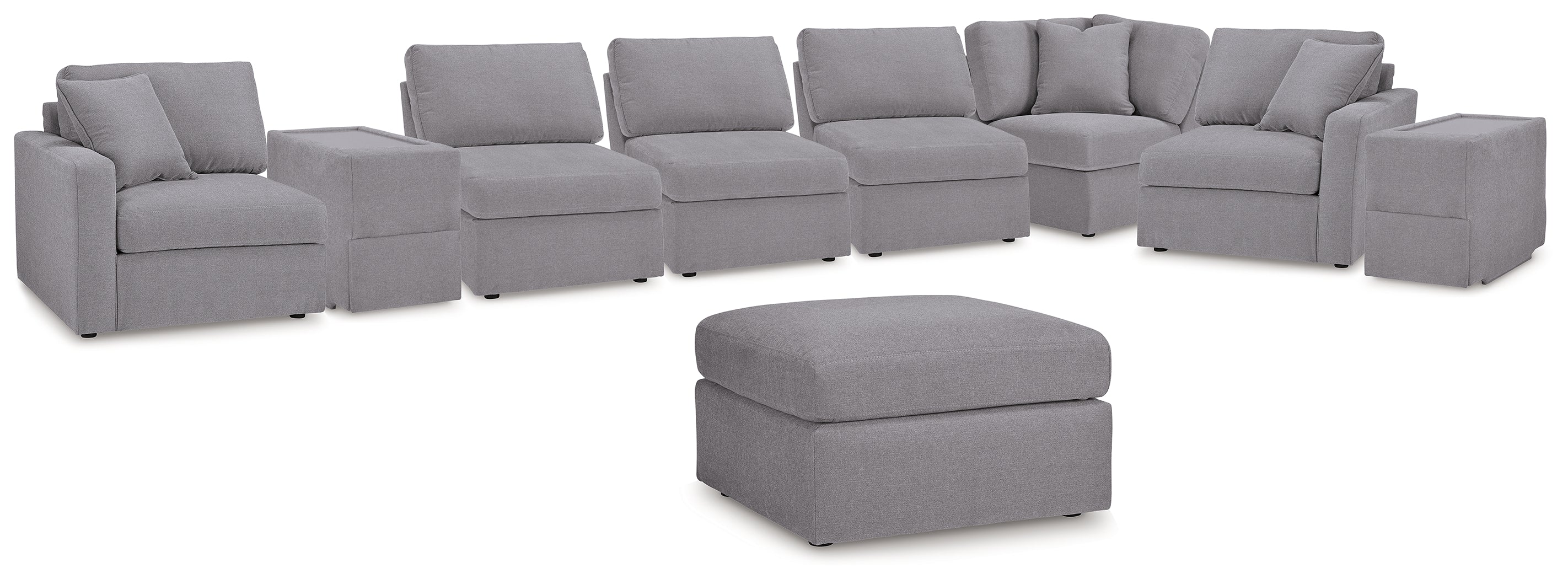 Hoover Furniture Outlet - Ashley Furniture - Modmax 8-Piece Sectional and Ottoman - 8-Piece Sectional and Ottoman / Granite - 92104U3