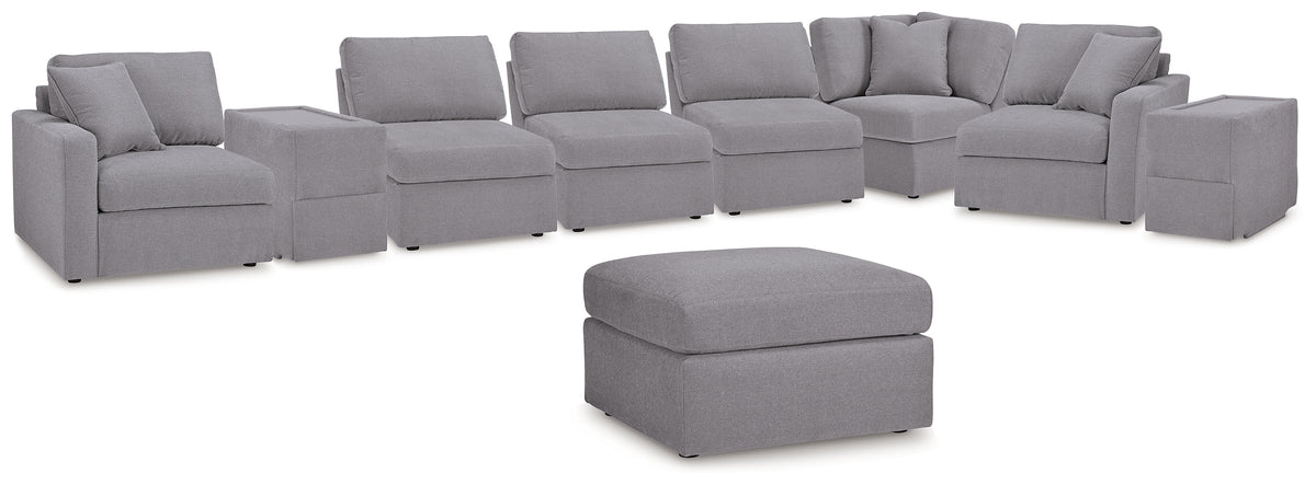 Hoover Furniture Outlet - Ashley Furniture - Modmax 8-Piece Sectional and Ottoman - 8-Piece Sectional and Ottoman / Granite - 92104U3