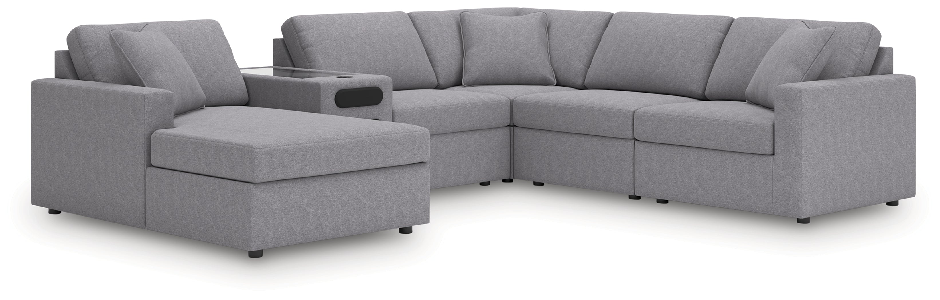 Hoover Furniture Outlet - Ashley Furniture - Modmax 6-Piece Sectional with Audio System and Chaise - RAF 6-Piece Sectional with Audio System and Chaise - 92104S50