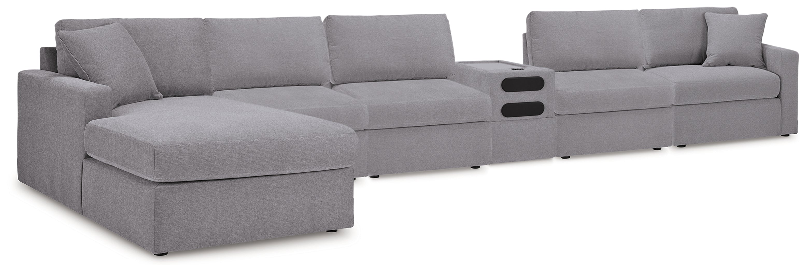 Hoover Furniture Outlet - Ashley Furniture - Modmax 6-Piece Sectional - 6-Piece Sectional / Granite - 92104U26