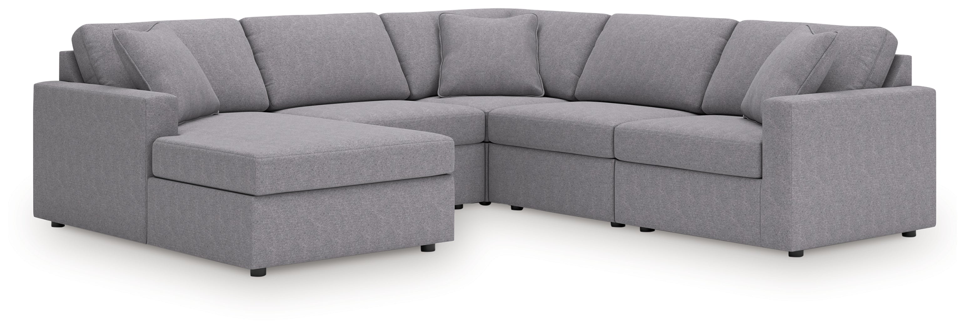 Hoover Furniture Outlet - Ashley Furniture - Modmax 5-Piece Sectional with Chaise - RAF 5-Piece Sectional with Chaise / Granite - 92104S67