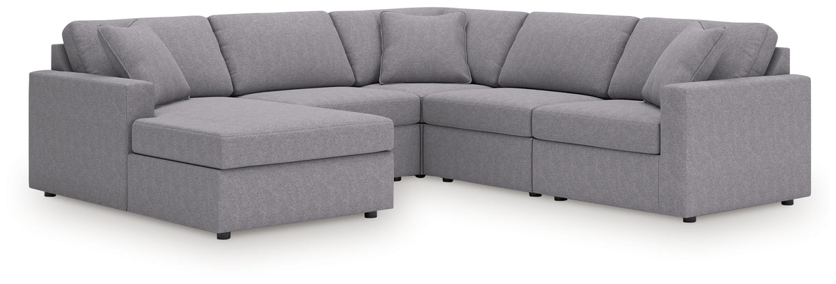 Hoover Furniture Outlet - Ashley Furniture - Modmax 5-Piece Sectional with Chaise - RAF 5-Piece Sectional with Chaise / Granite - 92104S67