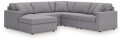 Hoover Furniture Outlet - Ashley Furniture - Modmax 5-Piece Sectional with Chaise - RAF 5-Piece Sectional with Chaise / Granite - 92104S67