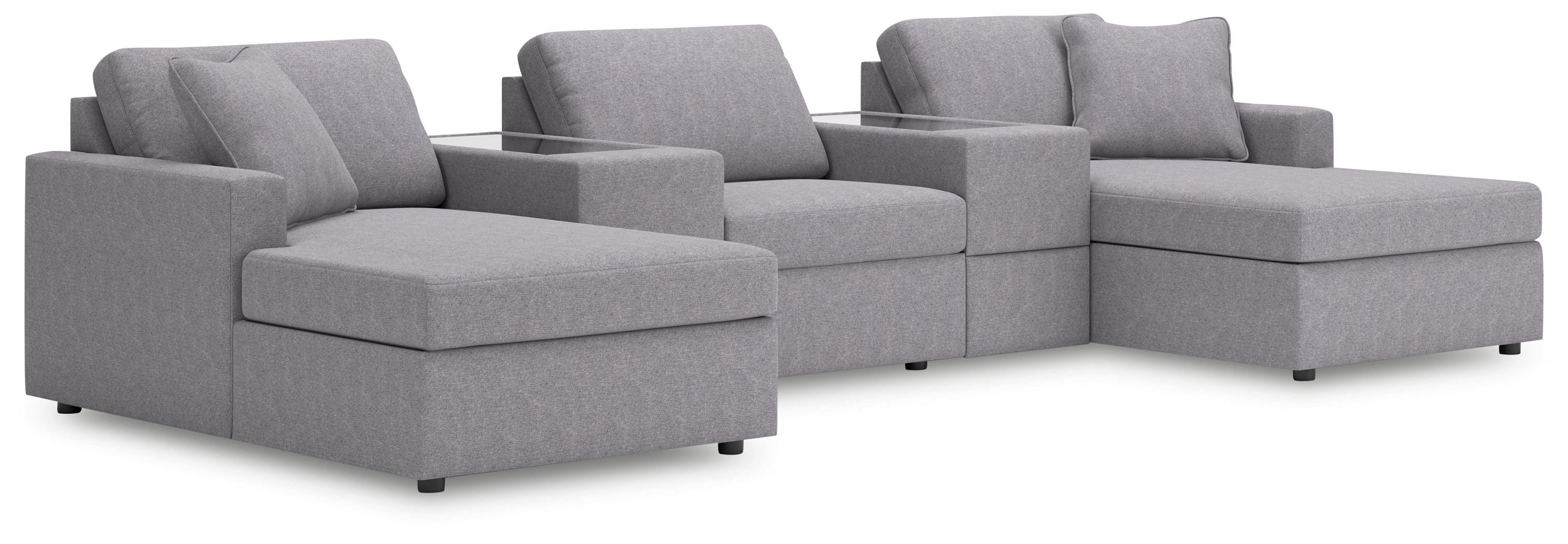 Hoover Furniture Outlet - Ashley Furniture - Modmax 5-Piece Pit Sectional - RAF 5-Piece Pit Sectional / Granite - 92104S44
