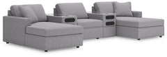 Hoover Furniture Outlet - Ashley Furniture - Modmax 5-Piece Double Storage Chaise Sectional with Audio Consoles - RAF 5-Piece Double Storage Chaise Sectional with Audio Consoles - 92104S99