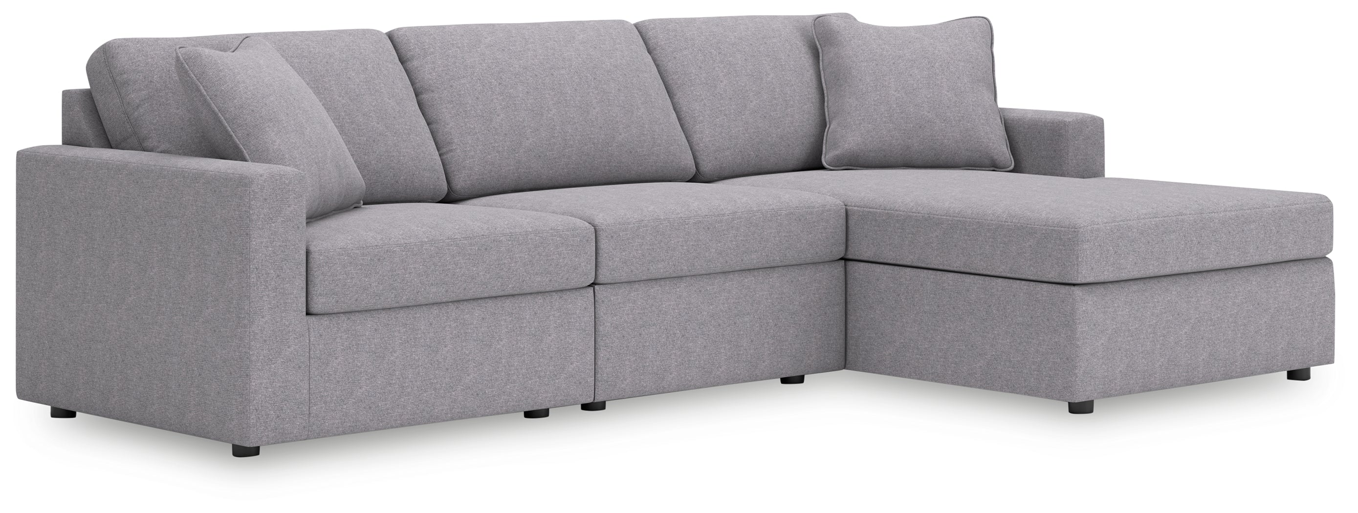 Hoover Furniture Outlet - Ashley Furniture - Modmax 3-Piece Sectional with Chaise - RAF 3-Piece Sectional with Chaise / Granite - 92104S18
