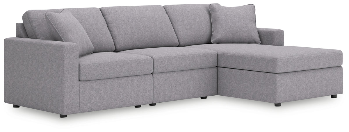 Hoover Furniture Outlet - Ashley Furniture - Modmax 3-Piece Sectional with Chaise - RAF 3-Piece Sectional with Chaise / Granite - 92104S18