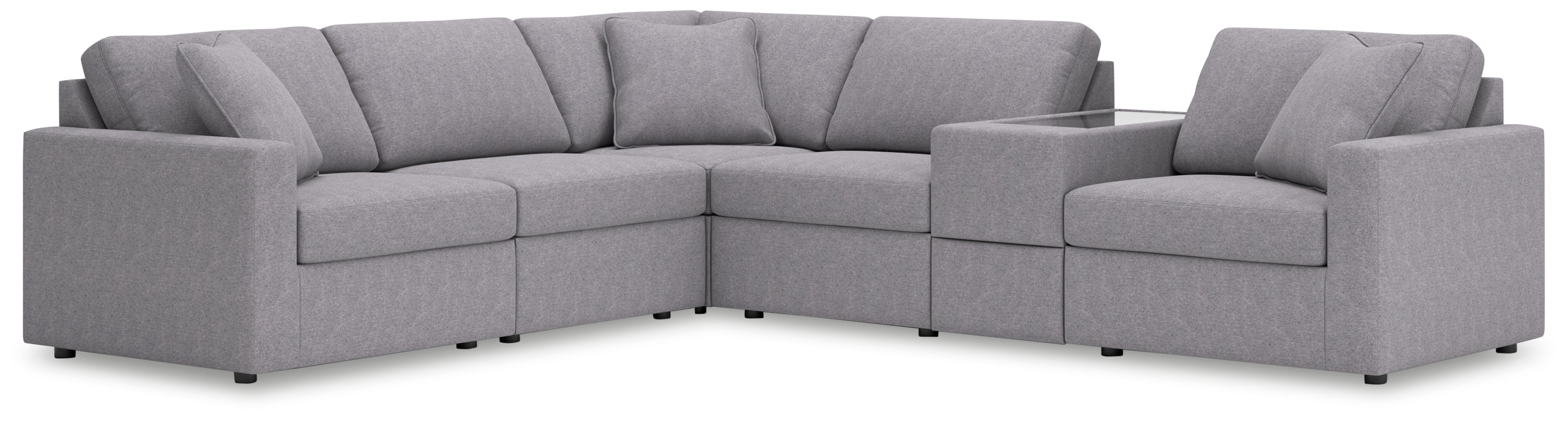 Hoover Furniture Outlet - Ashley Furniture - Modmax 6-Piece Sectional - RAF 6-Piece Sectional / Granite - 92104S7