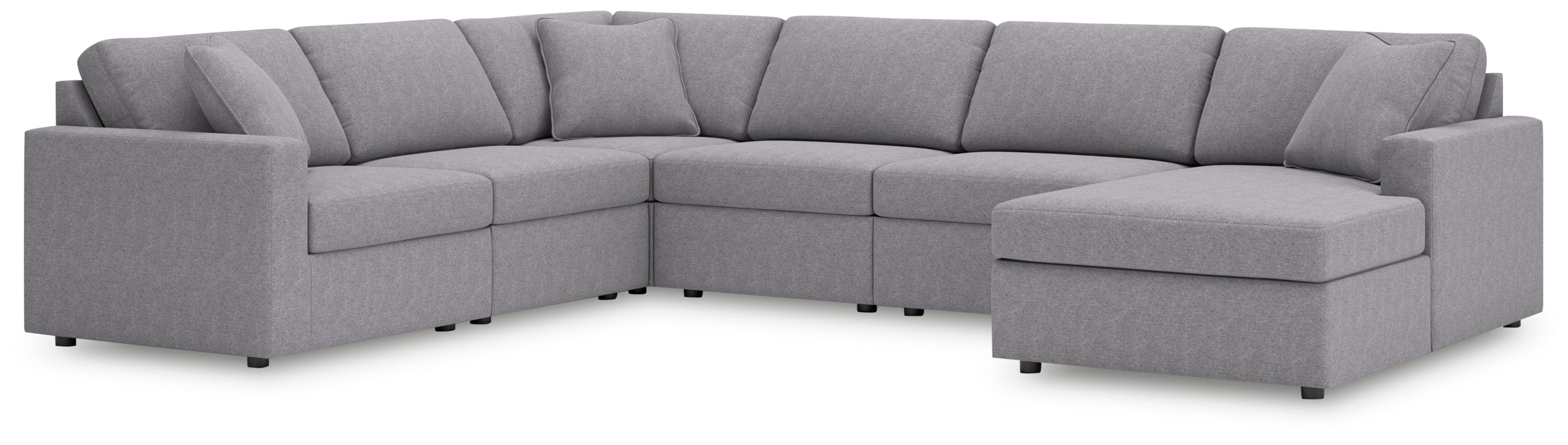 Hoover Furniture Outlet - Ashley Furniture - Modmax 6-Piece Sectional with Chaise - RAF 6-Piece Sectional with Chaise / Granite - 92104S46