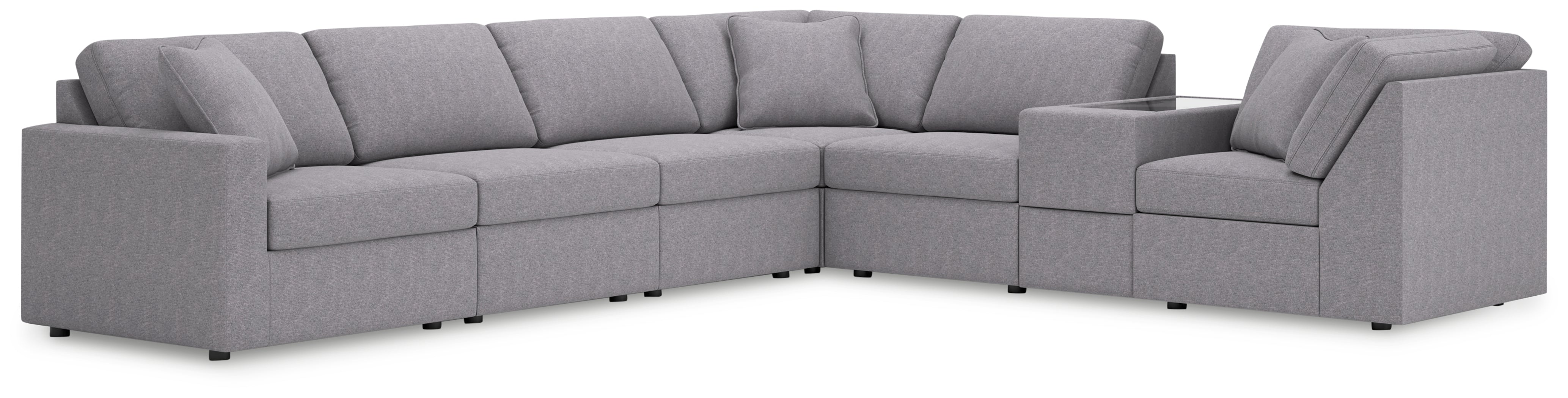 Hoover Furniture Outlet - Ashley Furniture - Modmax 7-Piece Sectional - RAF 7-Piece Sectional / Granite - 92104S33
