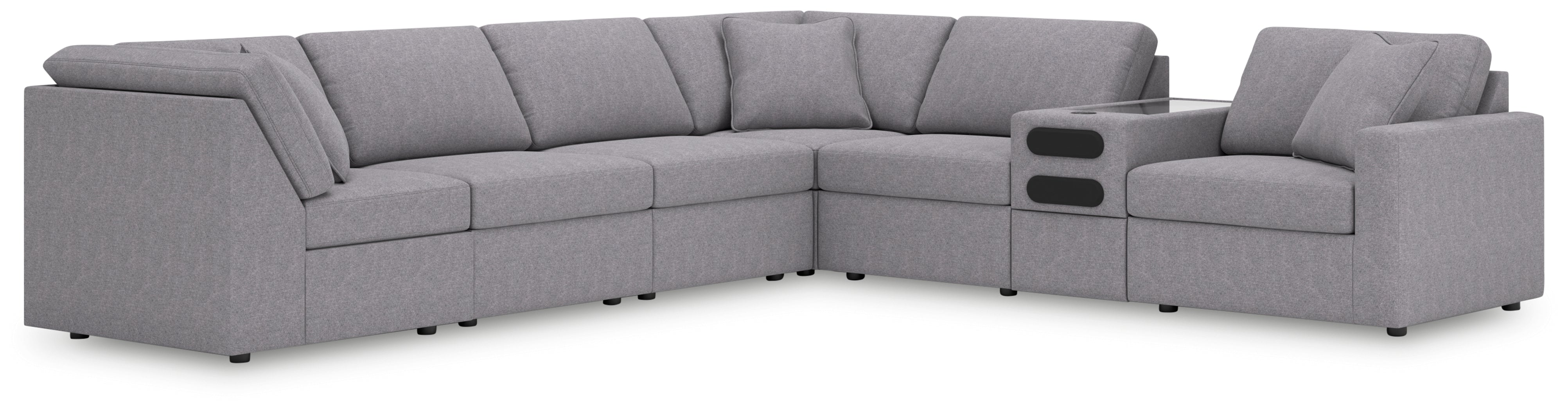 Hoover Furniture Outlet - Ashley Furniture - Modmax 7-Piece Sectional - 7-Piece Sectional with Audio Console - 92104S34