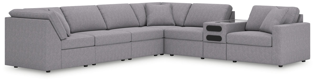 Hoover Furniture Outlet - Ashley Furniture - Modmax 7-Piece Sectional - 7-Piece Sectional with Audio Console - 92104S34