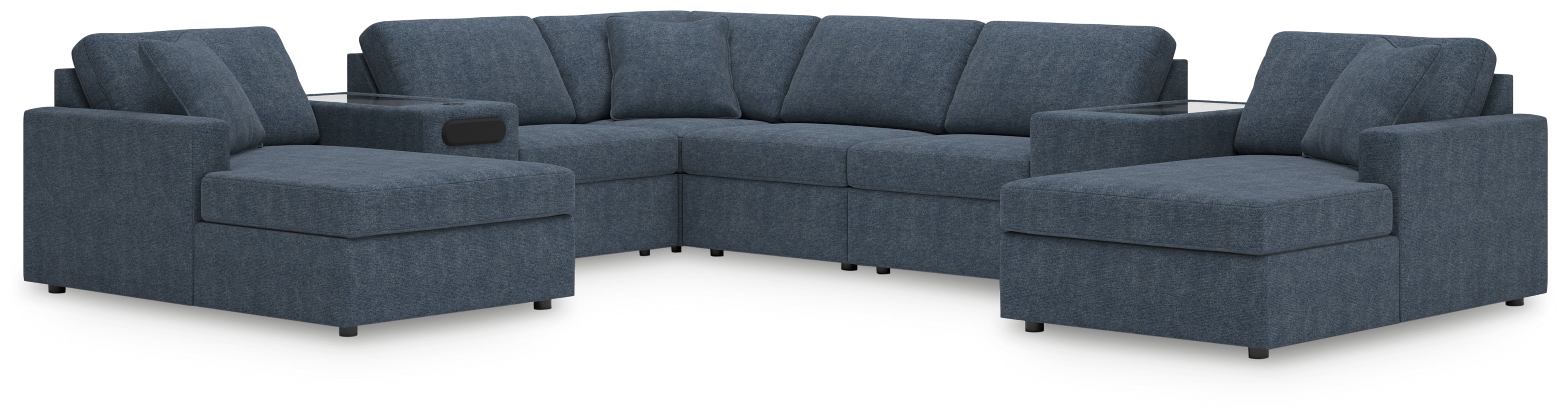 Hoover Furniture Outlet - Ashley Furniture - Modmax 8-Piece Sectional with Chaise - RAF 8-Piece Sectional with Chaise / Ink - 92121S31