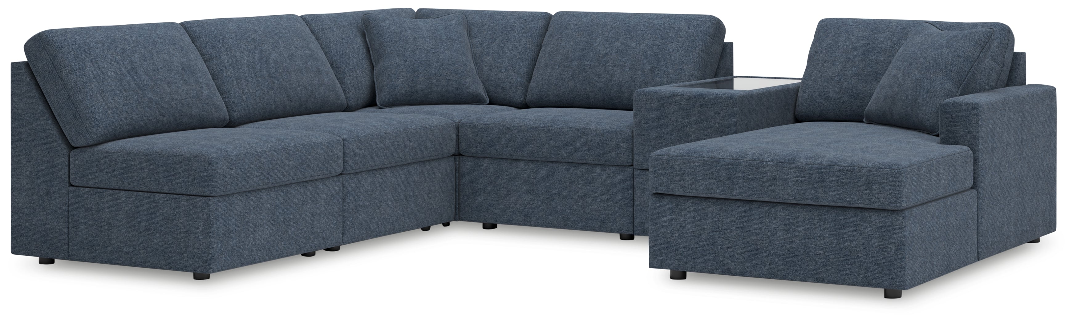 Hoover Furniture Outlet - Ashley Furniture - Modmax 6-Piece Sectional with Chaise - 6-Piece Sectional with Chaise and Storage Console / Ink - 92121S22