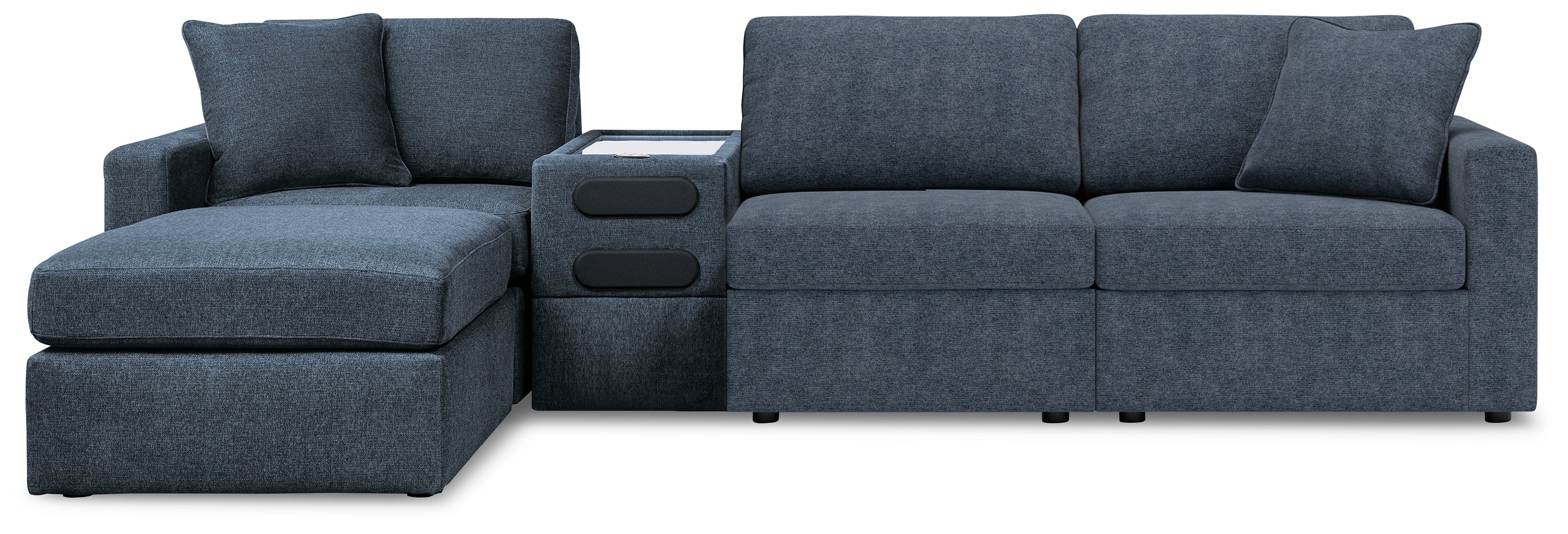 Hoover Furniture Outlet - Ashley Furniture - Modmax 4-Piece Sectional and Ottoman - 4-Piece Sectional and Ottoman / Ink - 92121U11