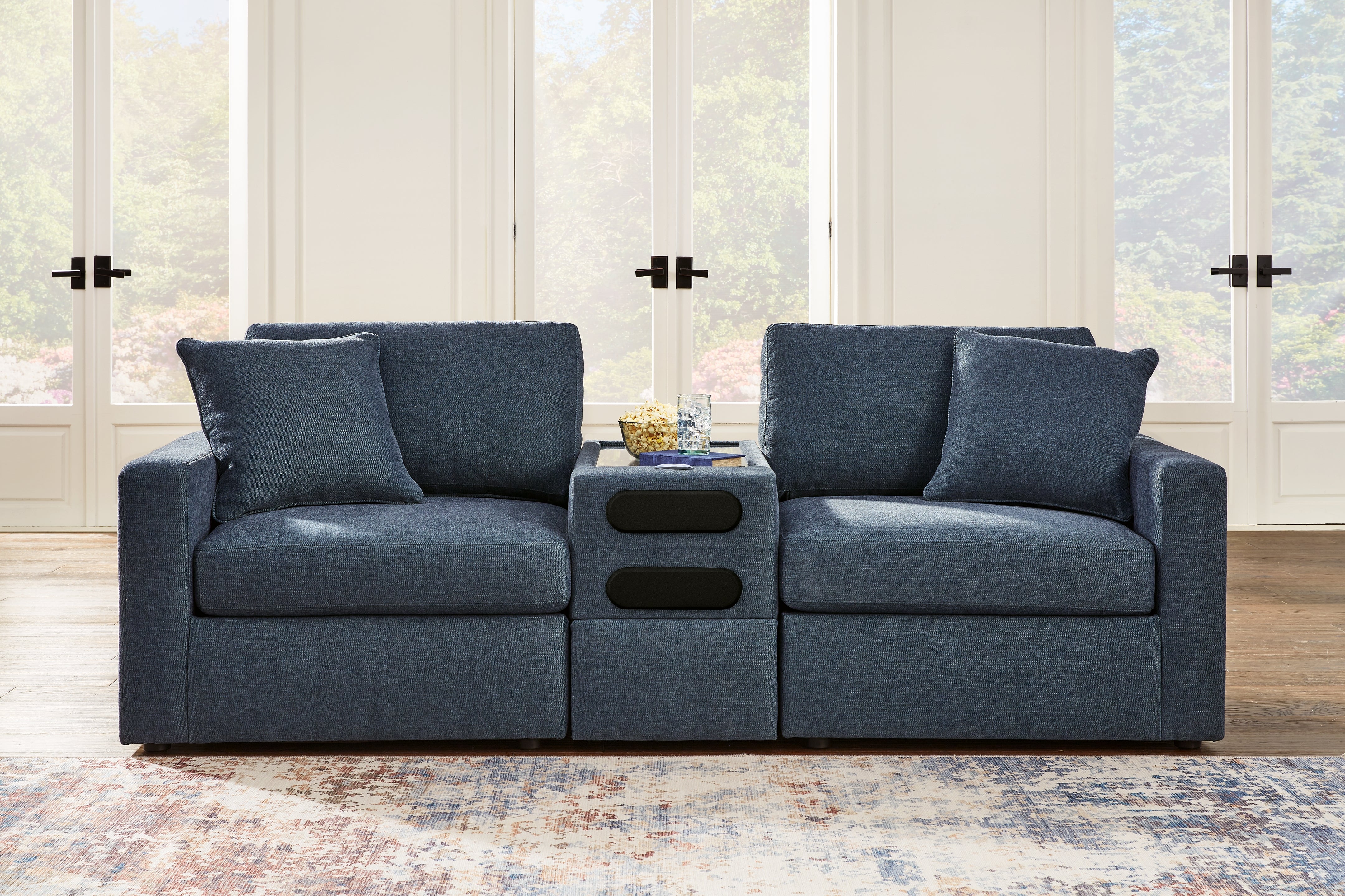 Hoover Furniture Outlet - Ashley Furniture - Modmax 3-Piece Sectional - RAF 3-Piece Sectional / Ink - 92121S13