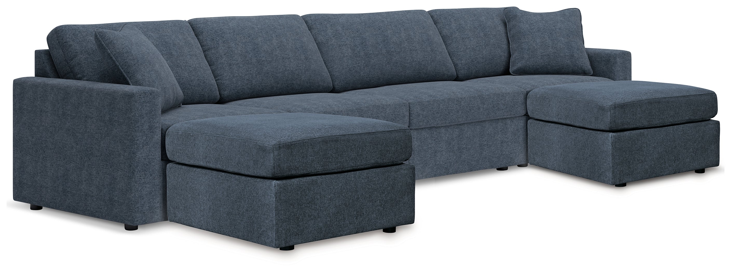 Hoover Furniture Outlet - Ashley Furniture - Modmax 4-Piece Sectional and 2 Ottomans - 4-Piece Sectional and 2 Ottomans / Ink - 92121U1